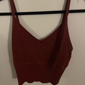 Obey Burgundy Spaghetti Crop Top